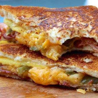 Peach, Jalapeño and Bacon Grilled Cheese Sandwich a.k.a Twisted Grilled Cheese