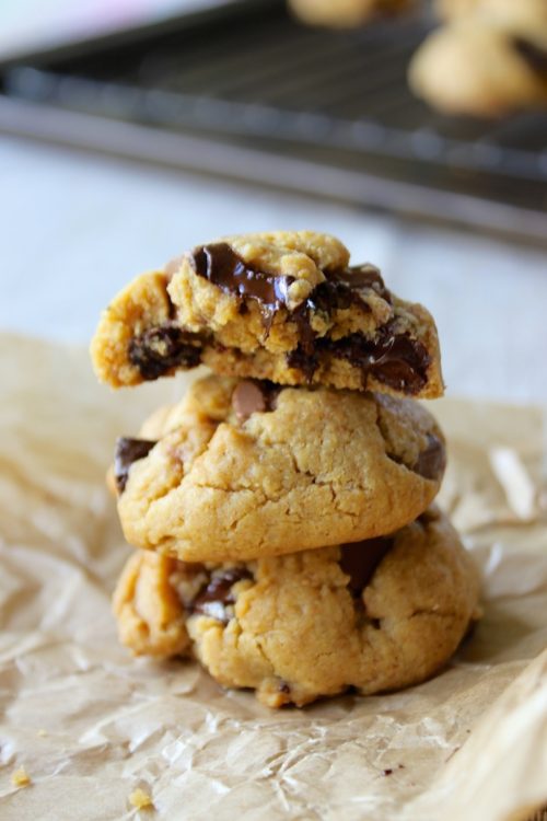 Soft, Thick Peanut Butter Chocolate Chunk Cookies - Hot Chocolate Hits