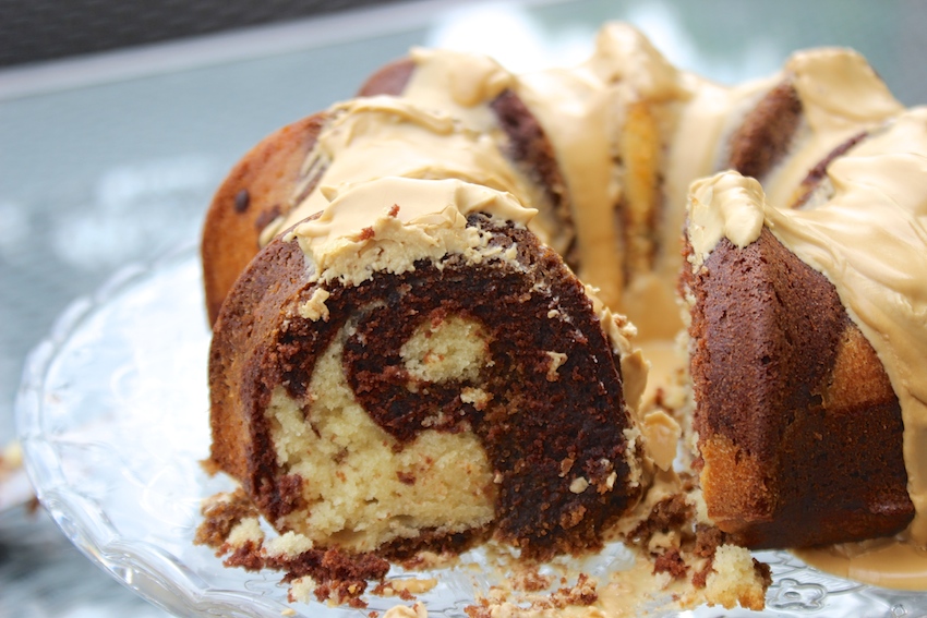 Mocha Swirled Bundt Cake with Salted Caramel Sauce - Bakers Table