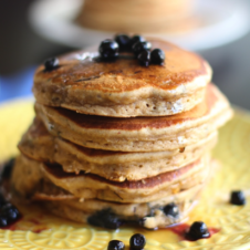Healthy Whole Wheat Blueberry Pancakes
