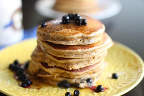 fluffy blueberry pancakes that just happen to be healthy.