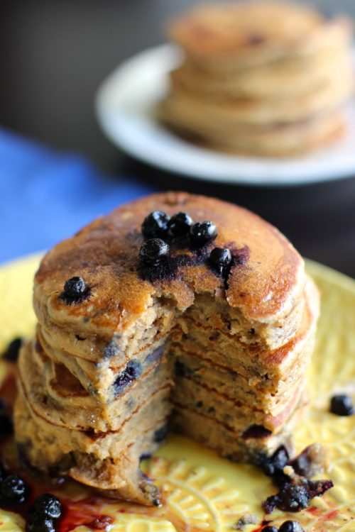 fluffy blueberry pancakes that just happen to be healthy.