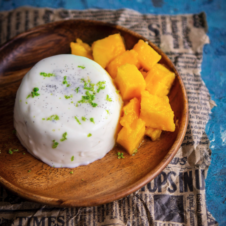 Coconut Panna Cotta with Lime and Mango