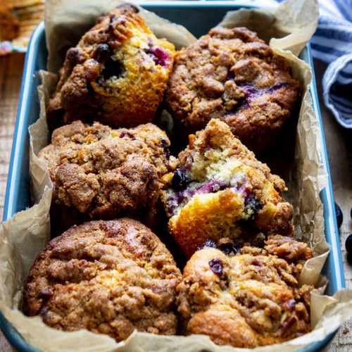 bakery-style blueberry muffins