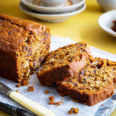 a photograph of the date and nut loaf cake